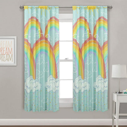 Kidz Mix Rainbow Clouds Window Panel Pair
