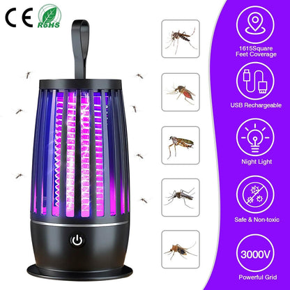 Killer Lamp Bug Zapper with Night Light Strap Mosquito Catcher