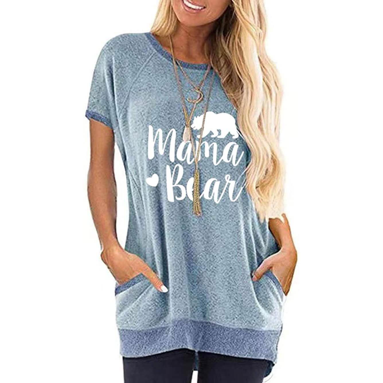 Ladies Long T Shirts Cotton Graphic Lettern Print Summer Tops