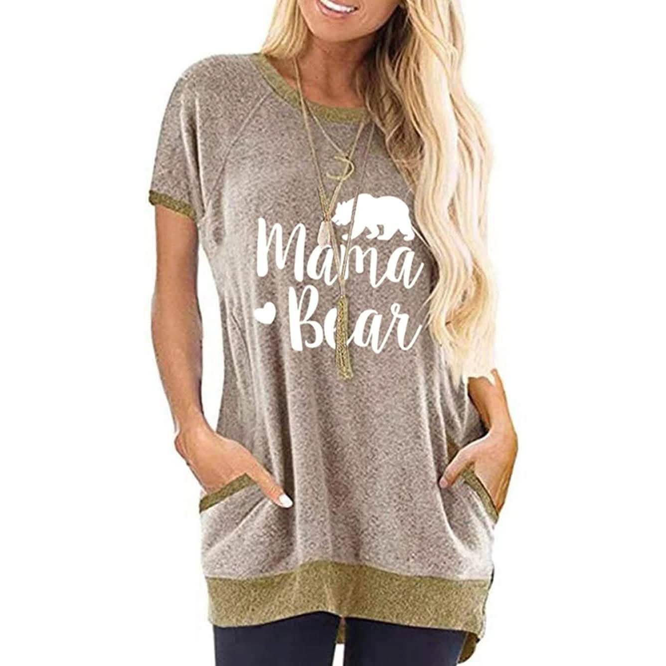 Ladies Long T Shirts Cotton Graphic Lettern Print Summer Tops