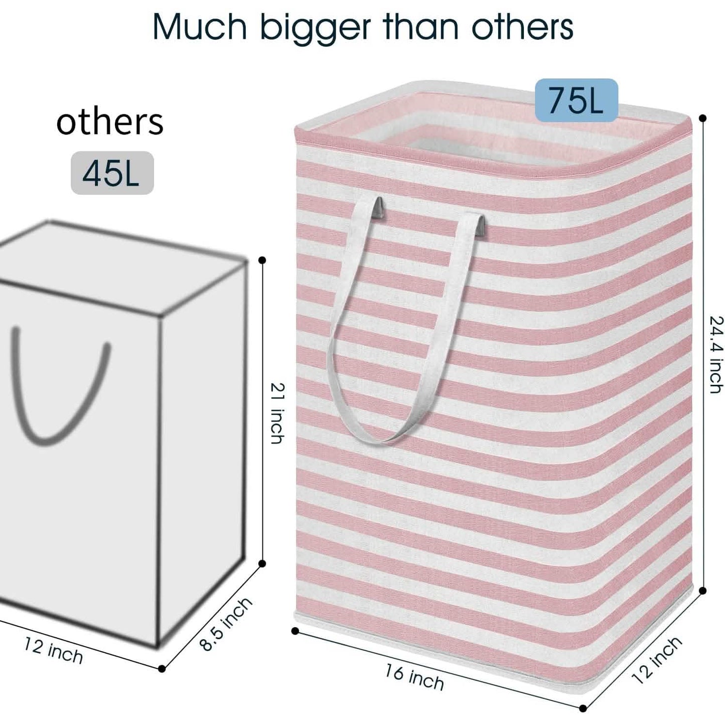 Large Foldable Tall Laundry Basket Storage Basket