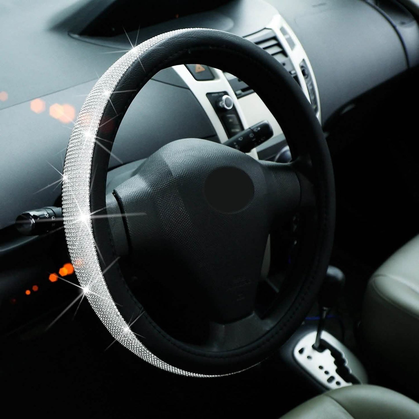 Leather Diamond Rhinestone Car SUV Steer Protector