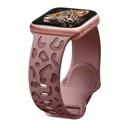 Leopard Engraved Replacement Band Compatible with iWatch