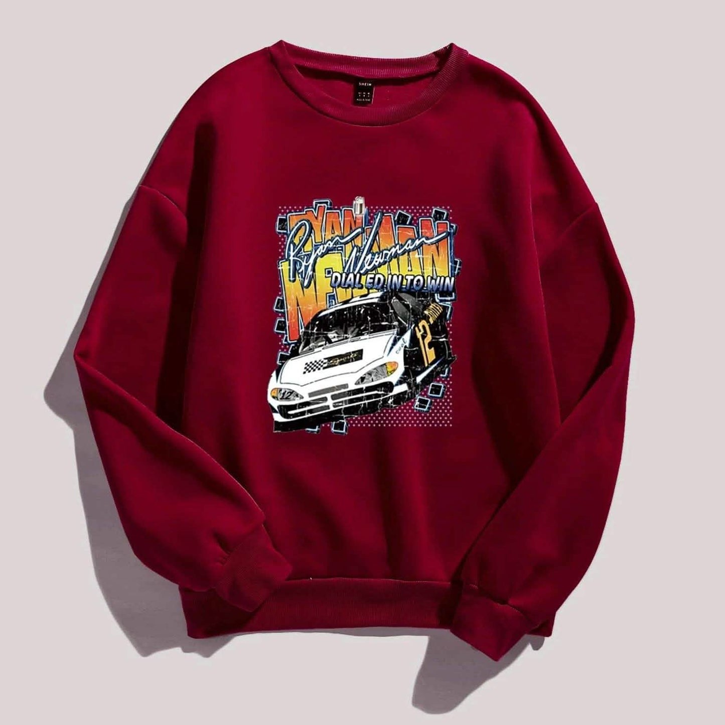 Letter and Car Print Oversized Sweatshirt