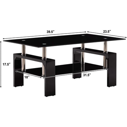 Living Room Rectangle Glass Coffee Table