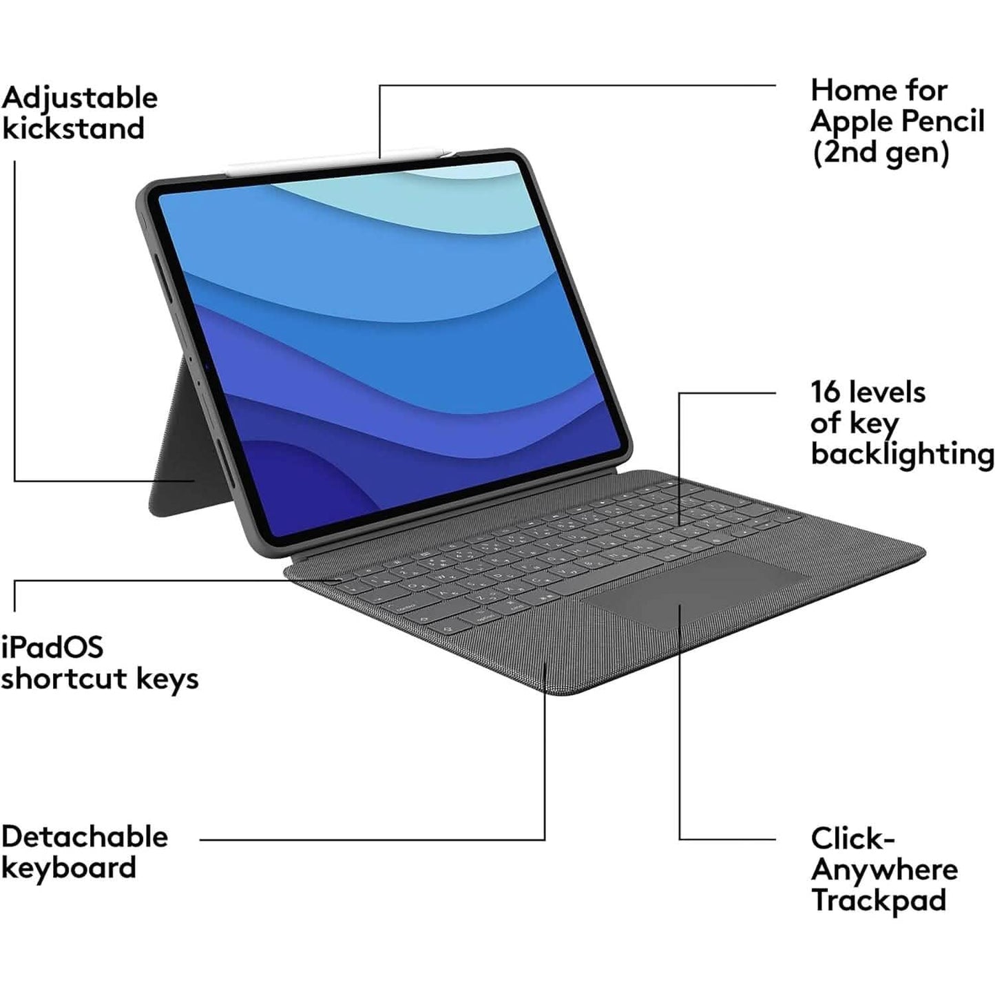 Logitech Combo Touch Keyboard for iPad Pro 11-inch (1st, 2nd, and 3rd Gen)