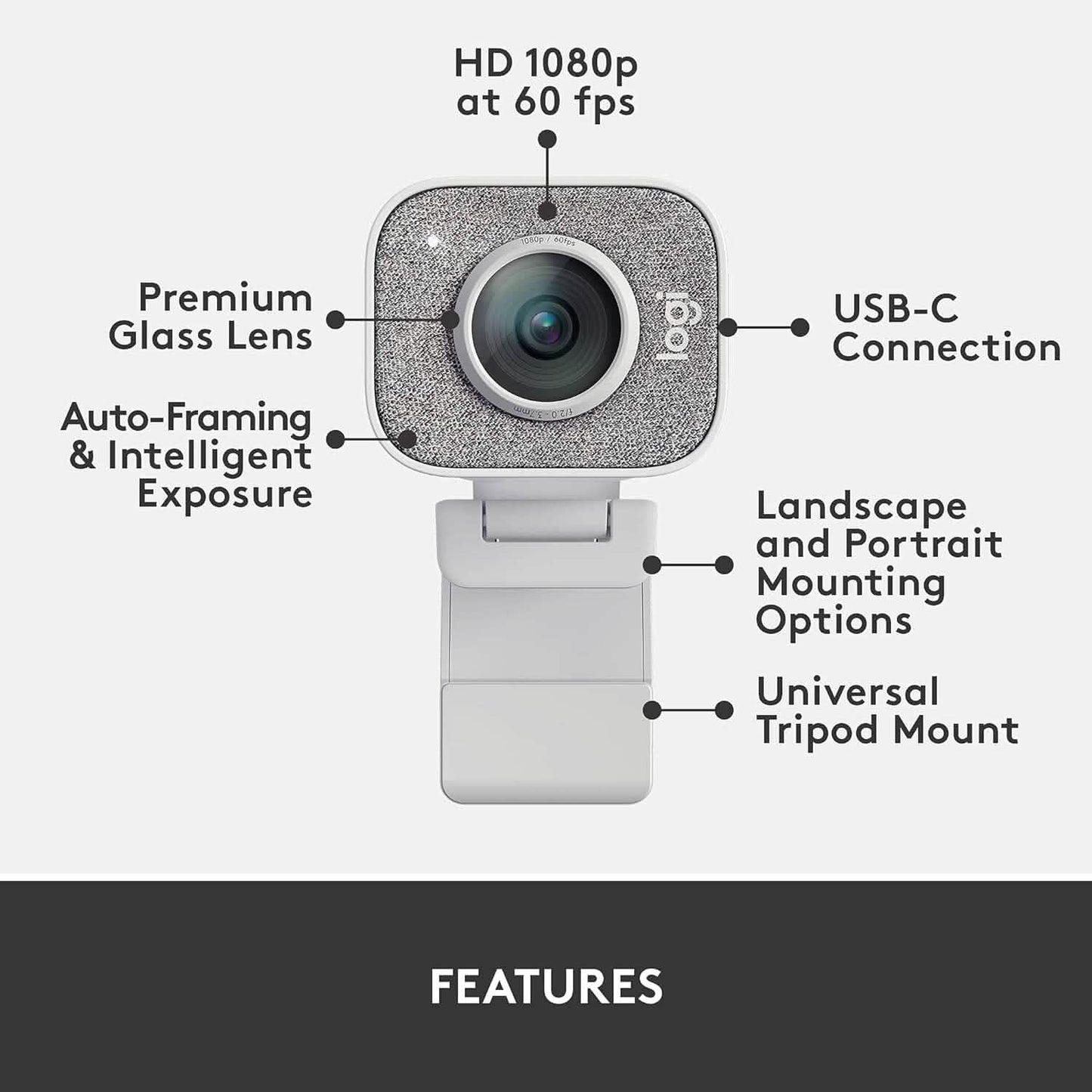 Logitech StreamCam, Live Streaming Webcam  (Refurbished)