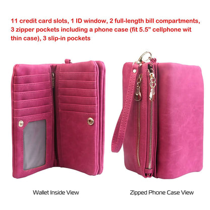 Luxury Women's Leather Clutch Wallet
