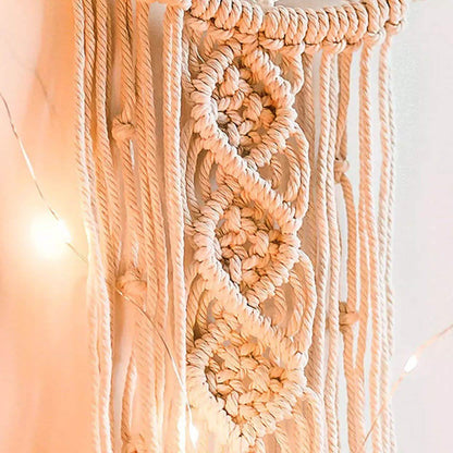 Macrame Woven Wall Hanging Boho Tapestry Moon Star Dreamcatcher Home Decor
