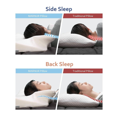 MARNUR Memory Foam Pillow for Neck Shoulder Pain Queen Size Wing Shape Design