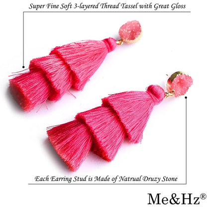 Me&Hz Colorful Layered Tassel Earrings