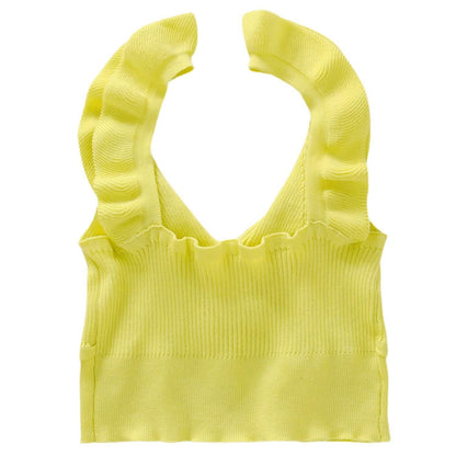 Meihuida Women's Sleeveless V Neck Crop Tops