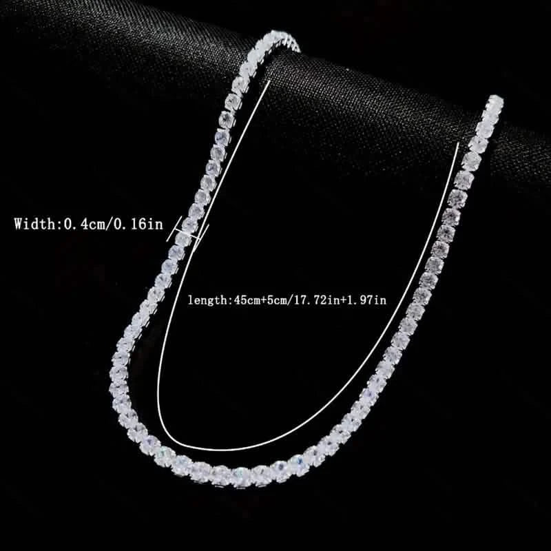 Men's Elegant Diamond Cubic Zirconia Necklace Chain