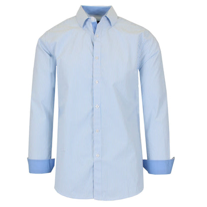 Men's Long Sleeve Slim Fitting Gingham Pattern Dress Shirts