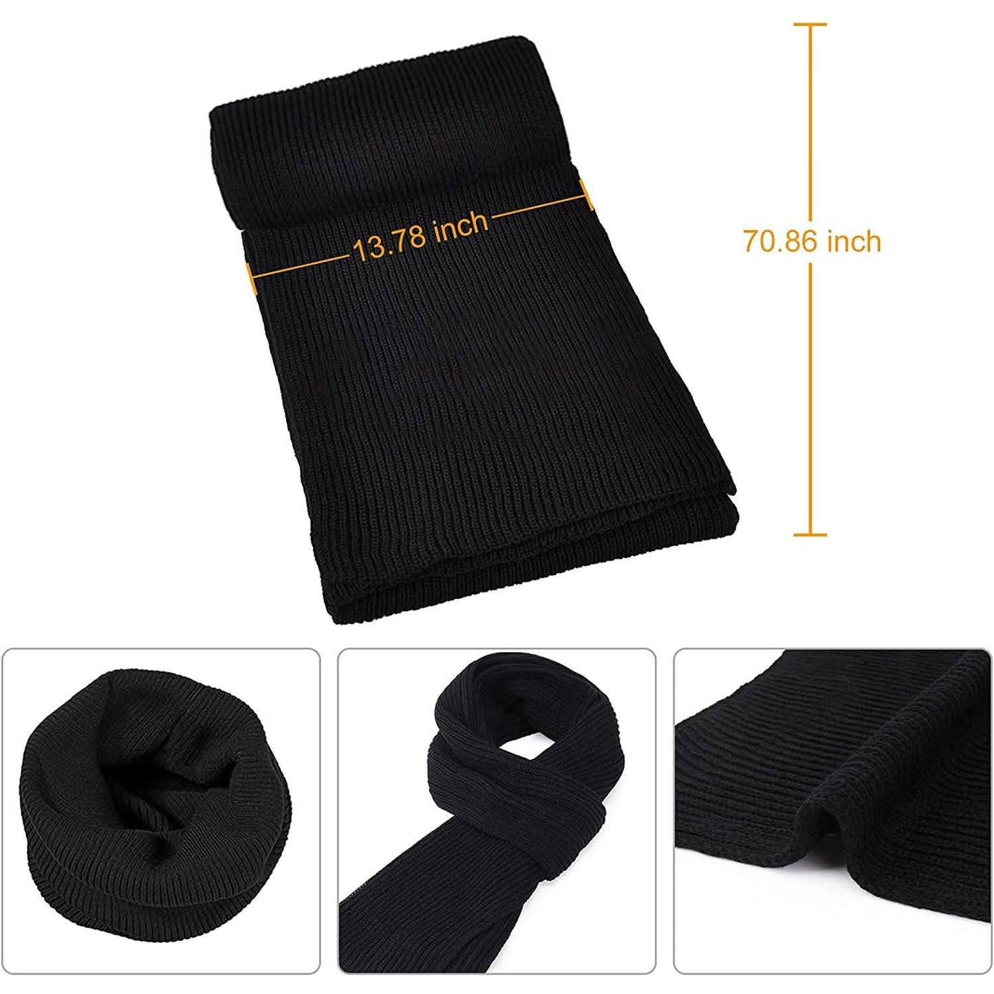 Men's Scaves and Beanie Hat Themal Gloves Set