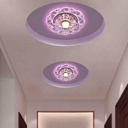 Modern Crystal LED Saving Bright Ceiling Blue Light Lamp Fixture Chandelier