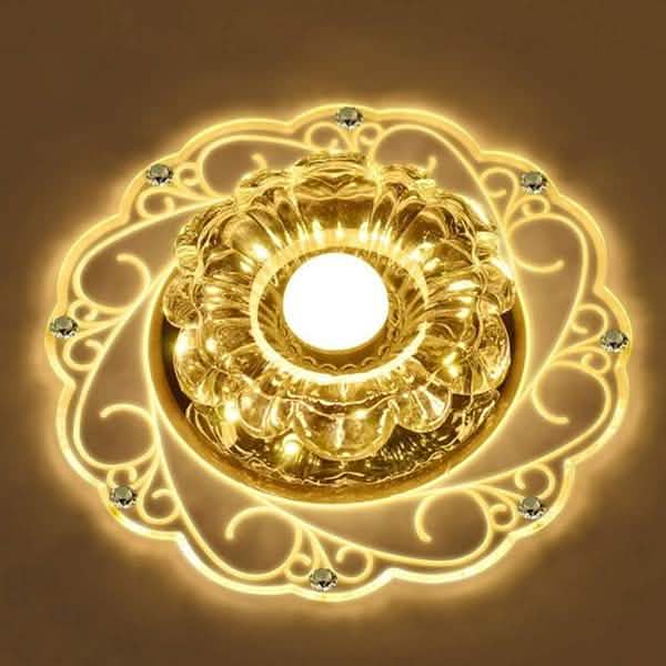 Modern Crystal LED Saving Bright Ceiling Blue Light Lamp Fixture Chandelier