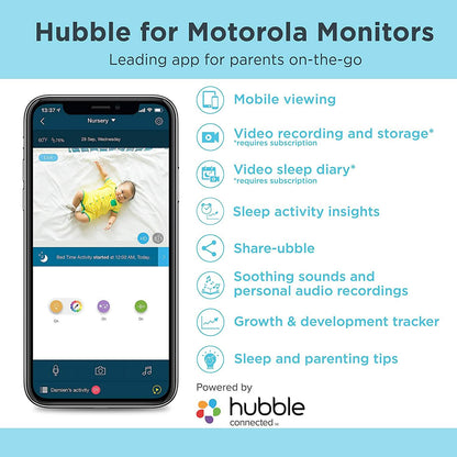 Motorola Halo+ Video Baby Monitor - Infant Wi-Fi Camera with Overhead Crib Mount - 4.3-Inch Color Screen with Infrared Night Vision and Intercom (Refurbished)