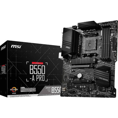 MSI B550-A PRO ProSeries Motherboard (AMD AM4, DDR4, PCIe 4.0, SATA 6Gb/s, M.2, USB 3.2 Gen 2, HDMI/DP, ATX) (Refurbished)