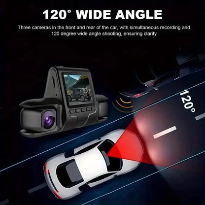 Car Dashcam Recorder, 2.0 Inch Screen Dual Lens HD Night Monitoring Mini Dash Cam