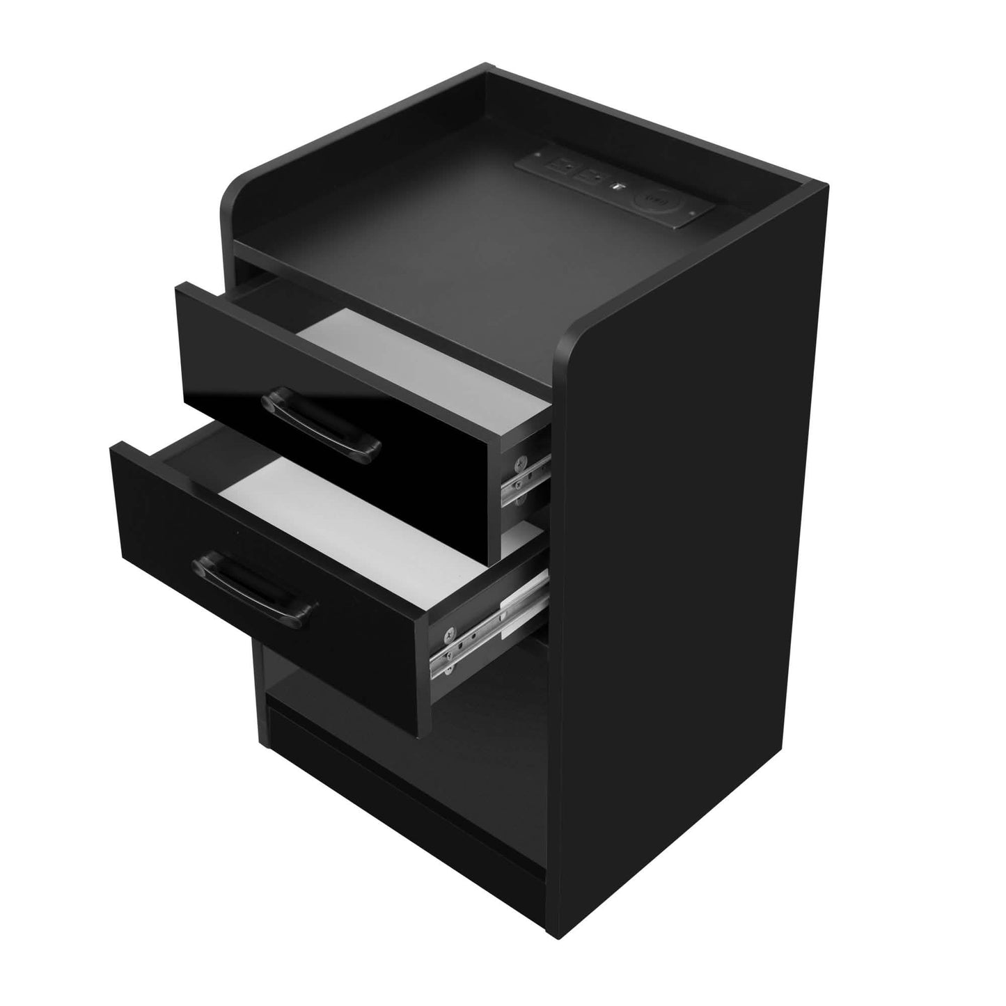 Nightstand with Charging Station and LED Lights
