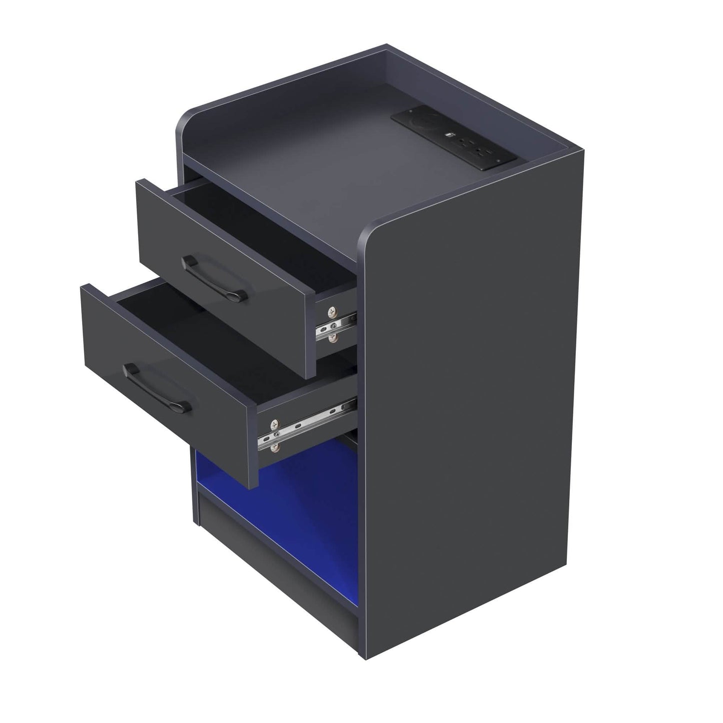 Nightstand with Charging Station and LED Lights