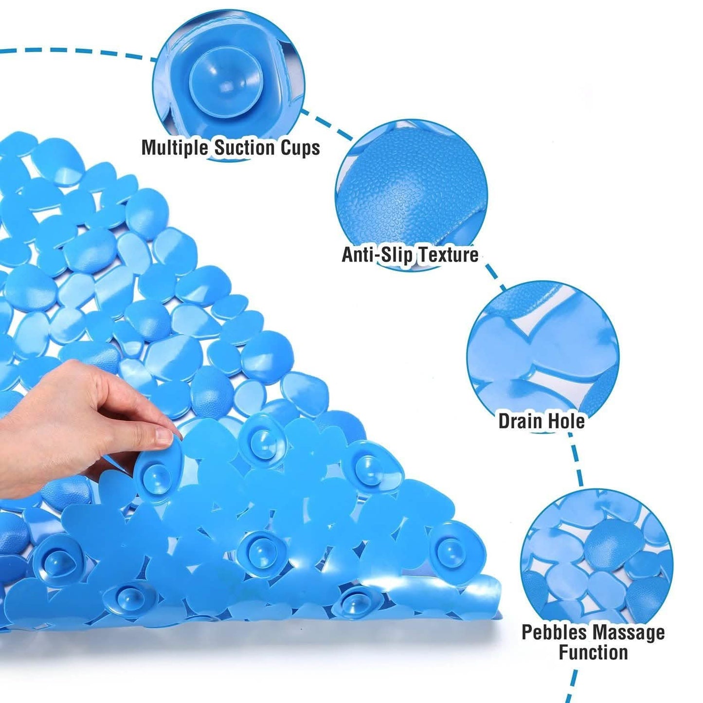Non-Slip Massage Pebble Bath Mat