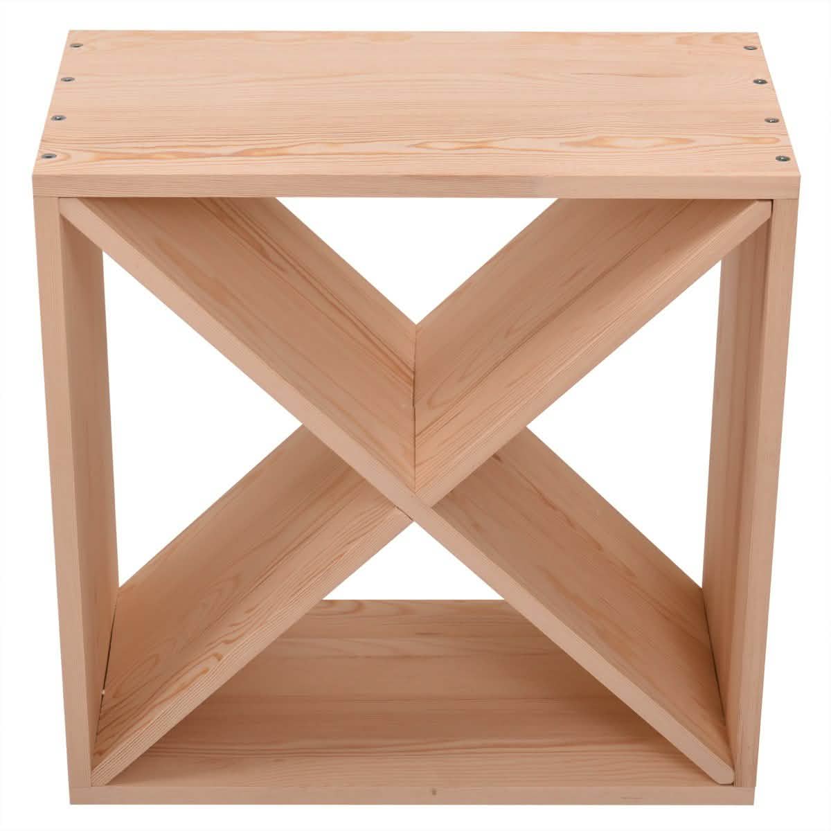 NuFazes 24 Bottles Holder Wine Rack Solid Wood Stackable Storage Cube Tabletop Champagne