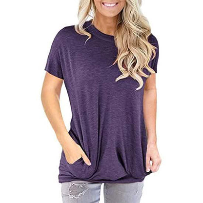 Women Casual Loose Fit Shirt Tunic Top Baggy Comfy Blouse with Pocket
