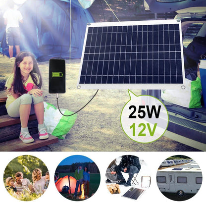 Outdoor Solar Panel 12V 25W Car Battery Charger