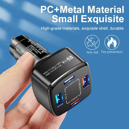 PBG 4 Port Car Charger 2 PD Ports and 2 USB Ports