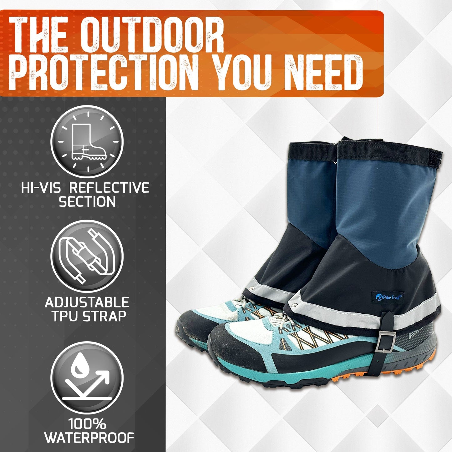 Pike Trail Mid Length Gaiters Small/Medium Adjustable Fit - Lumina Home