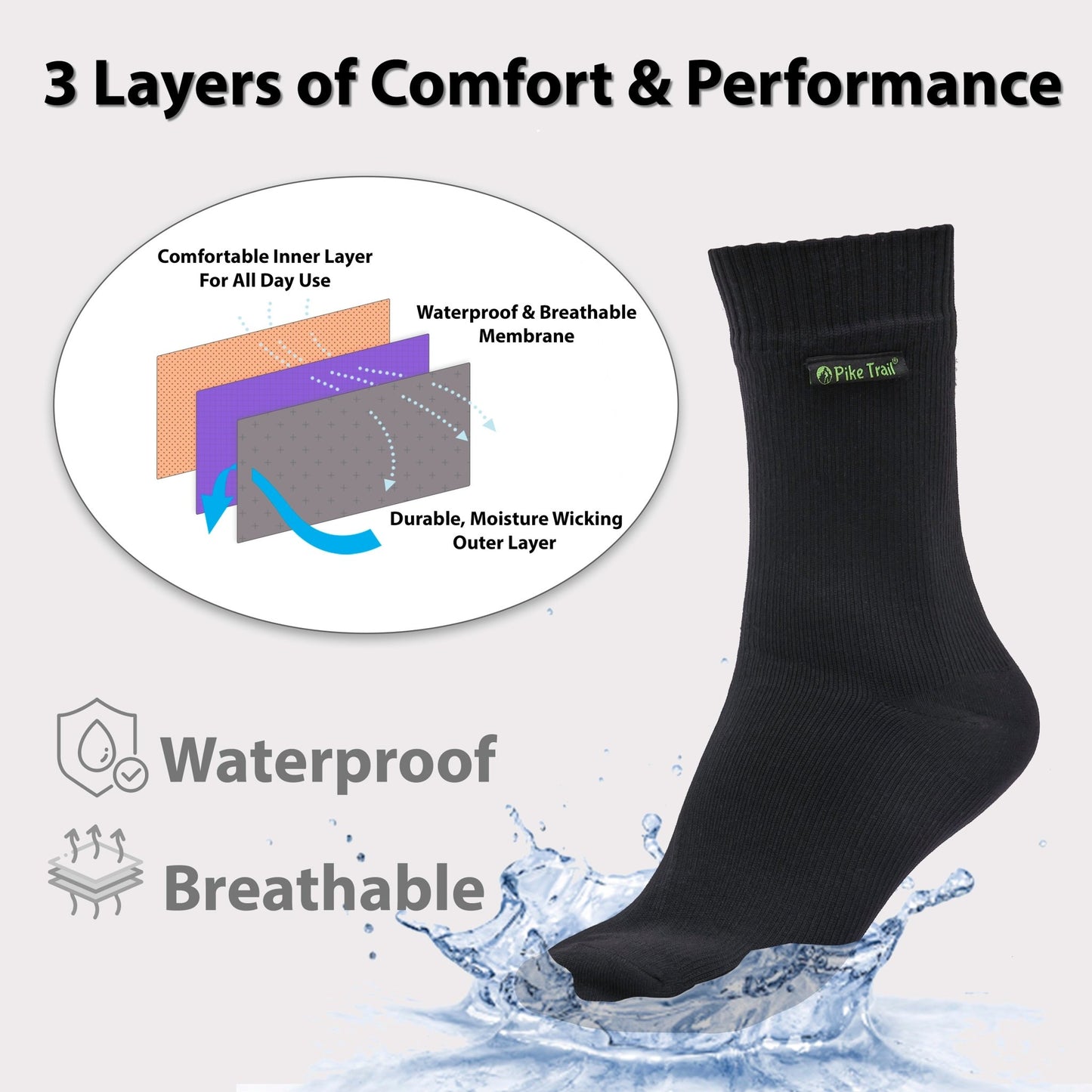 Pike Trail Waterproof Breathable Socks - Lumina Home