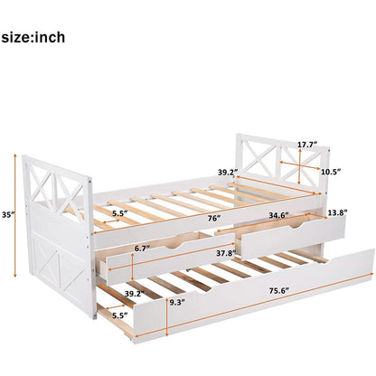 Platform Storage Bed with Trundle