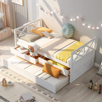 Platform Storage Bed with Trundle