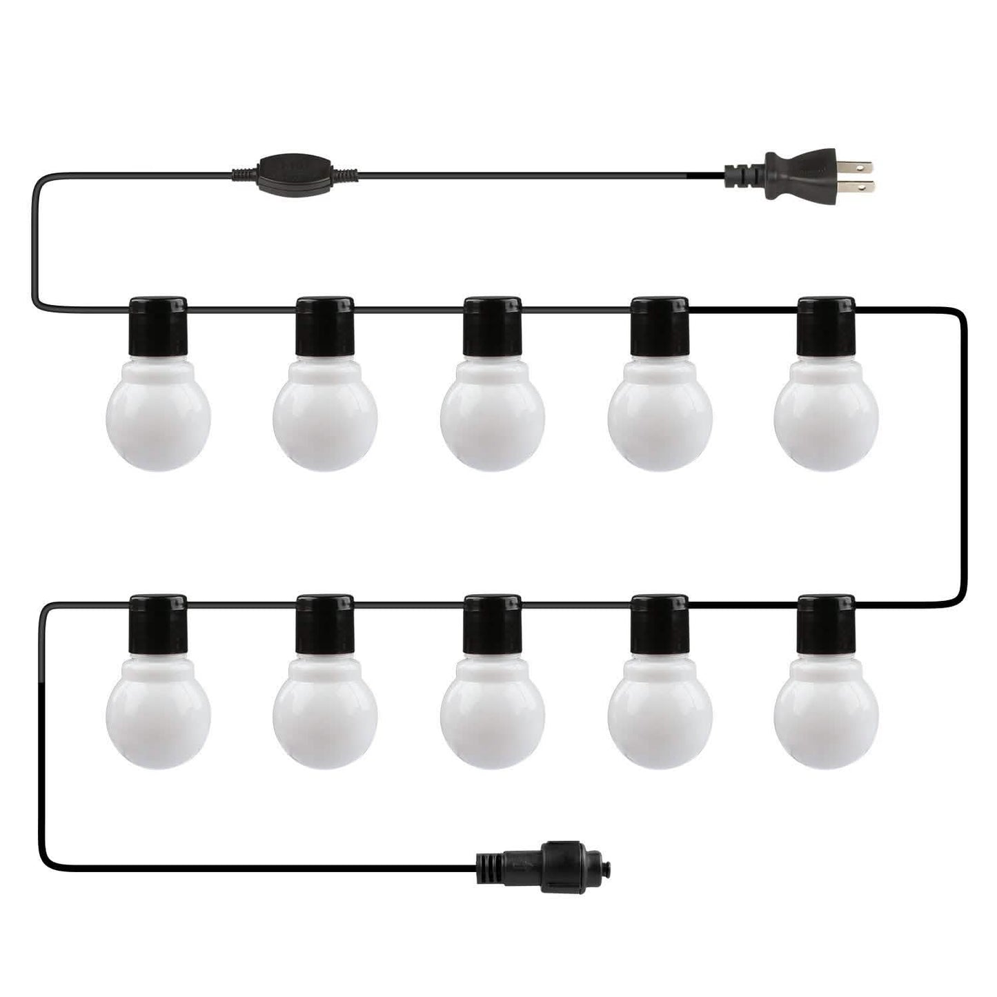 Plug-in Globe String Light Warm White Fairy Light Bulbs