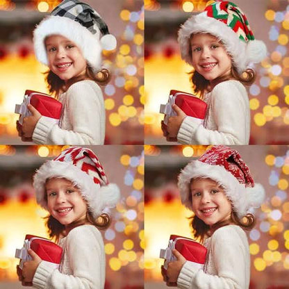 Plush Knitted Christmas Hat