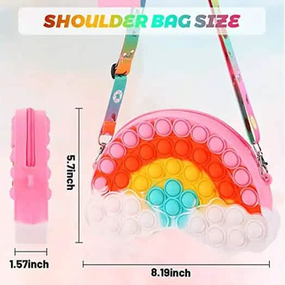 Pop Fidget Toys Rainbow Shoulder Bag