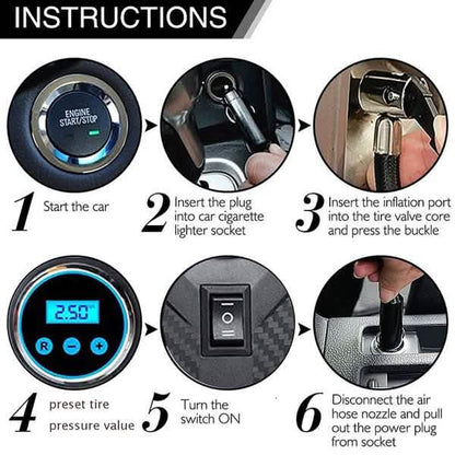 Portable Air Compressor Pump Tire Inflator