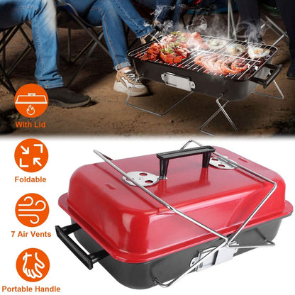 Portable Charcoal Tabletop Grill with Lid