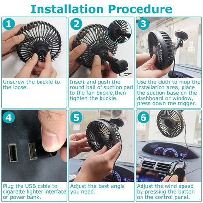Portable Rotatable Car Cooling Fan