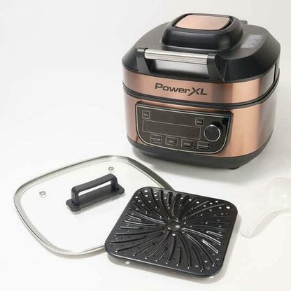 PowerXL 1550W 6-qt 12-in-1 Grill Air Fryer Combo with Glass Lid (Refurbished)