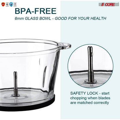 Premium Electric Meat Grinder Food Processor and 4 Titanium Blades