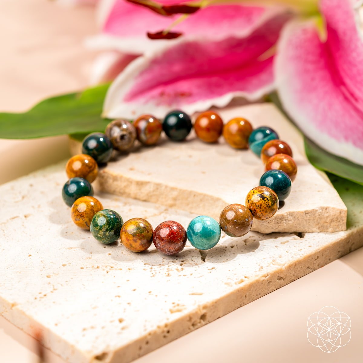 Quiet My Mind – Ocean Jasper Bracelet - Lumina Home