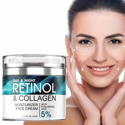 Retinol Moisturizing Cream With Collagen, Hyaluronic Acid, Vitamin C+E, Soothes Dry Skin