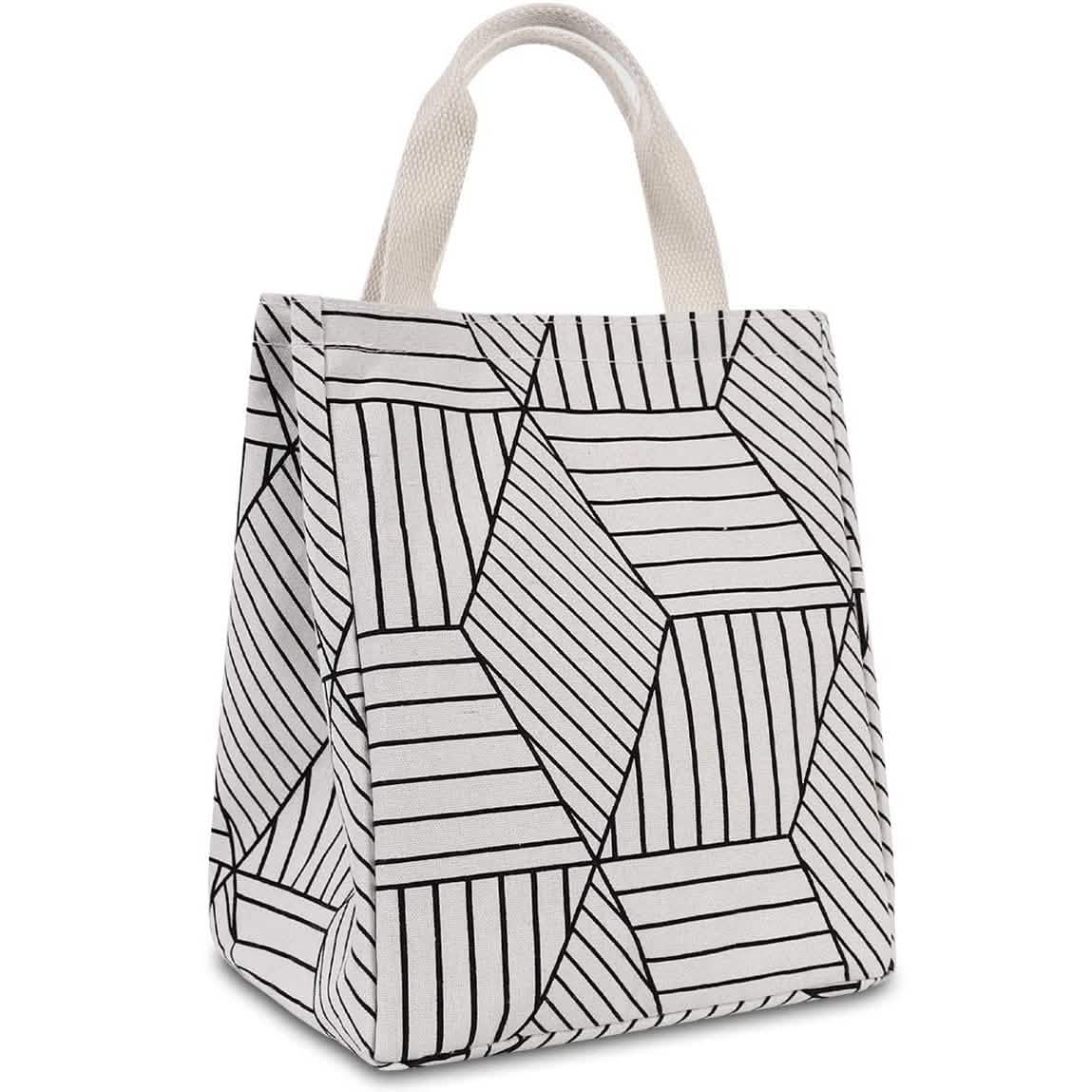 Reusable Lunch Bag Insulated Lunch Box Canvas Fabric with Aluminum Foil