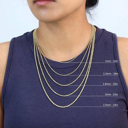 Rope Chain in Yellow Gold - 3mm