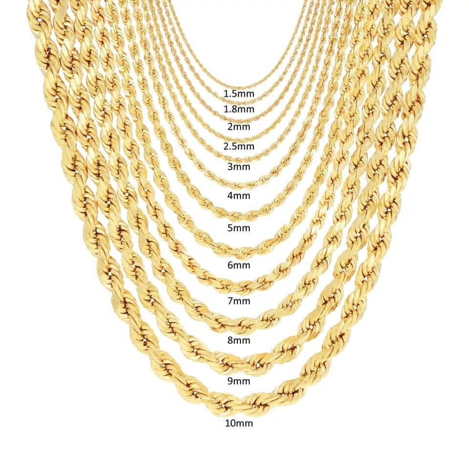 Rope Chain in Yellow Gold - 8mm