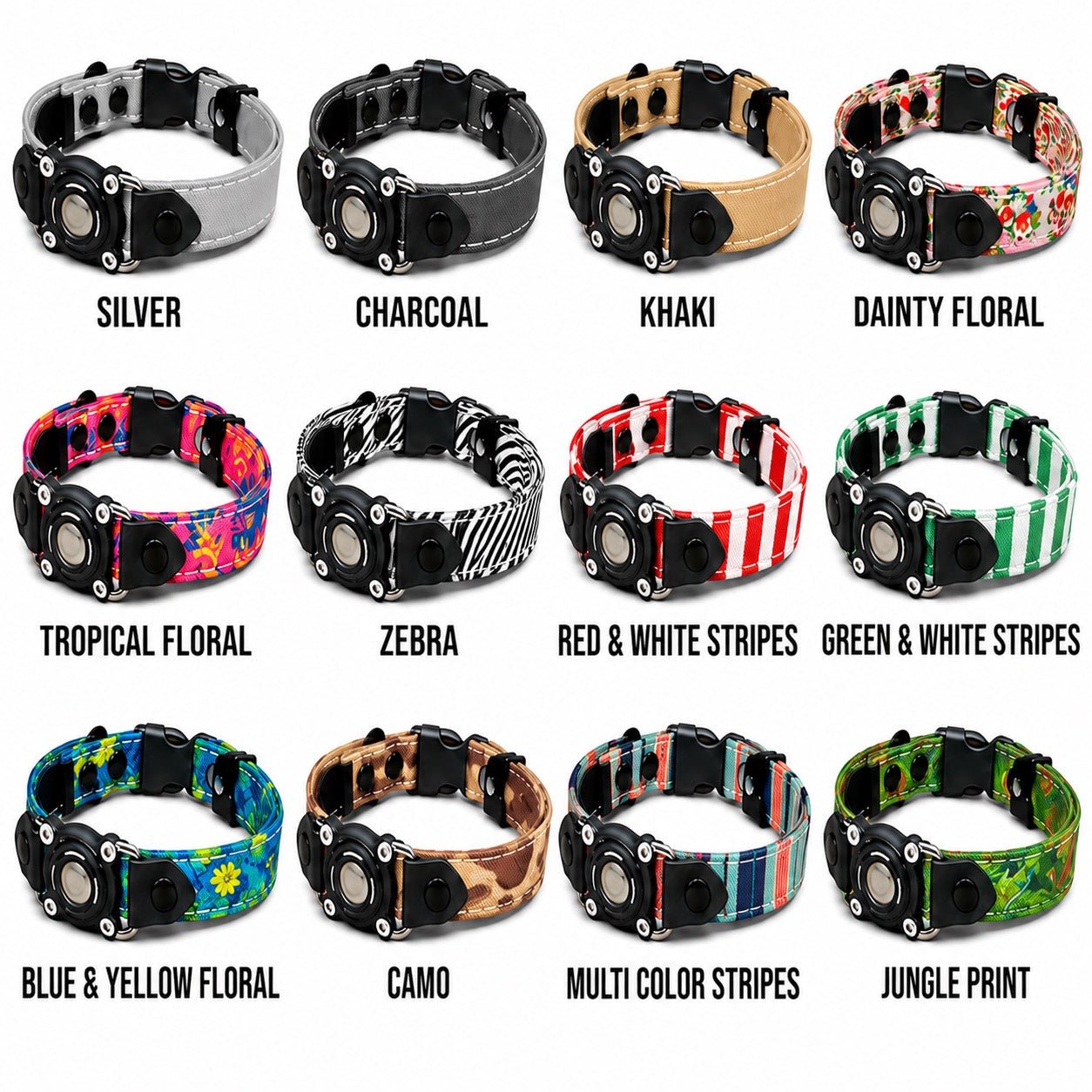 Rugged Waterproof AirTag Dog Collar with Holder