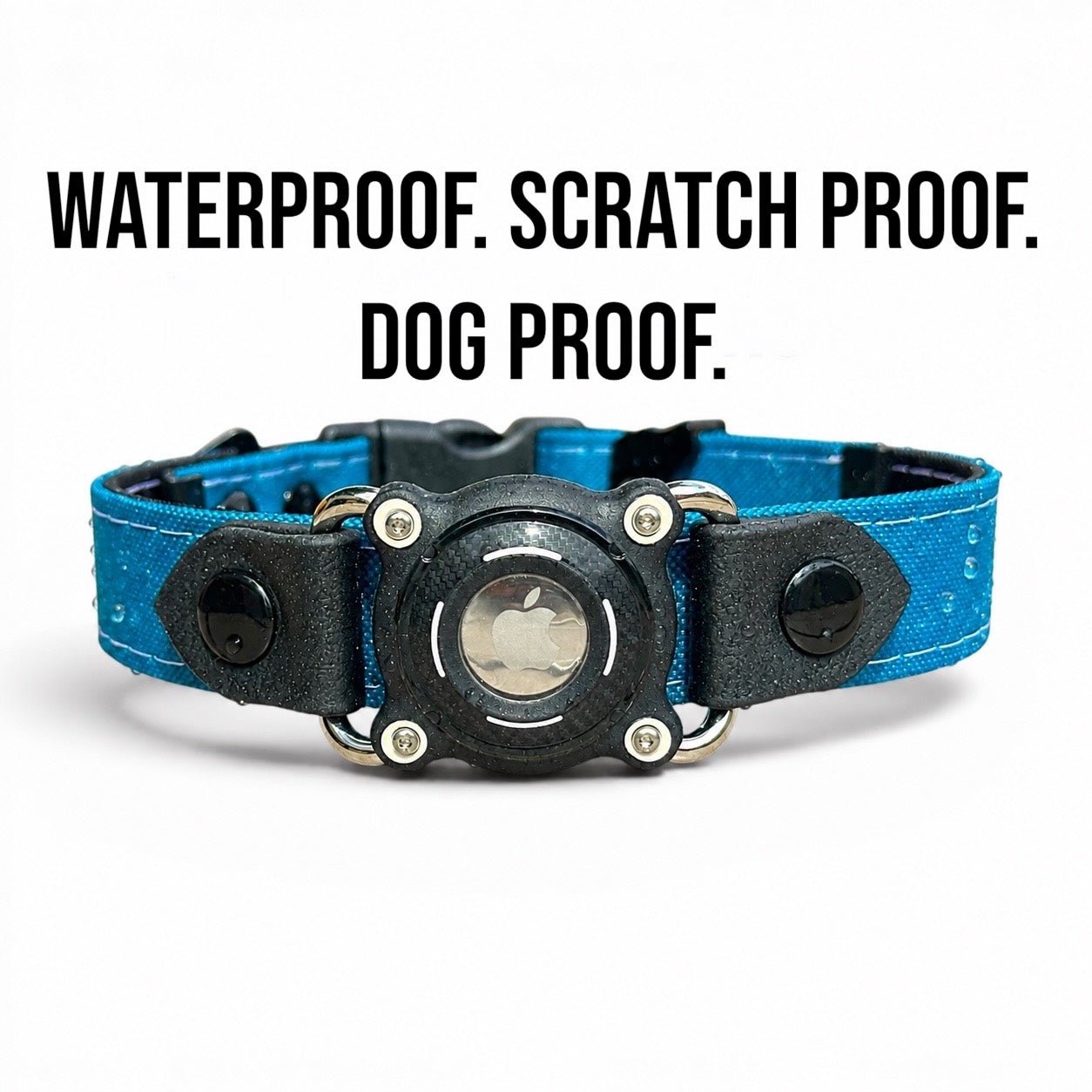 Rugged Waterproof AirTag Dog Collar with Holder
